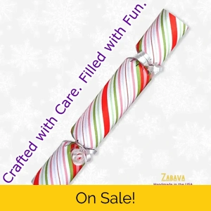 Green & Pink Candy Stripes - DIY Cracker Kit - Set of 6